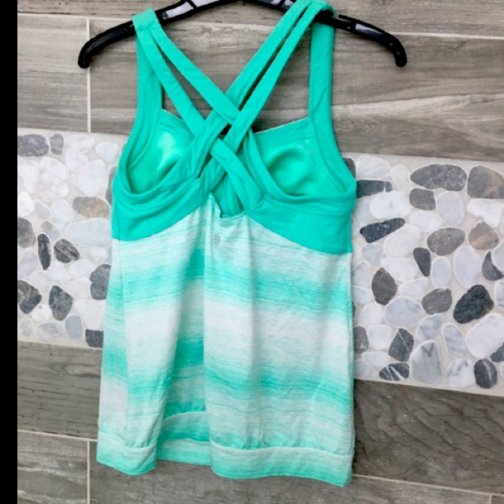 EUC - Athleta strappy-back aqua green tank - M
